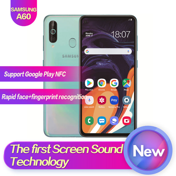 Samsung Galaxy A60 SM-A6060 6.3"Full Screen 2340*1080 Android 9.0 Octa Core Support NFC 32MP+8MP+5MP 3500mAh Face+Fingerprint ID