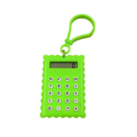 New Arrival Student Pocket Mini Electronic Calculator Biscuit Shape Candy Color School Office Supplies Gift