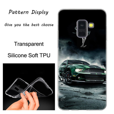 Cool sports car Silicone Case For Samsung Galaxy A50 A30 A10 A40 A6 A8 Plus A20 E A5 A7 2018 2017 2016 Note 9 8 Fashion Cover