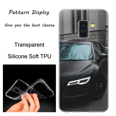 Cool sports car Silicone Case For Samsung Galaxy A50 A30 A10 A40 A6 A8 Plus A20 E A5 A7 2018 2017 2016 Note 9 8 Fashion Cover