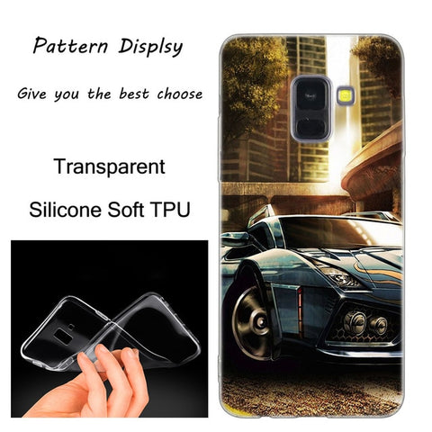 Cool sports car Silicone Case For Samsung Galaxy A50 A30 A10 A40 A6 A8 Plus A20 E A5 A7 2018 2017 2016 Note 9 8 Fashion Cover