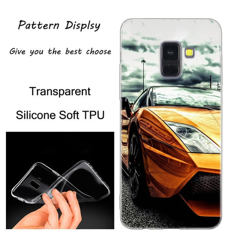 Cool sports car Silicone Case For Samsung Galaxy A50 A30 A10 A40 A6 A8 Plus A20 E A5 A7 2018 2017 2016 Note 9 8 Fashion Cover