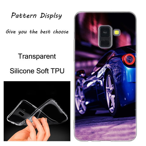 Cool sports car Silicone Case For Samsung Galaxy A50 A30 A10 A40 A6 A8 Plus A20 E A5 A7 2018 2017 2016 Note 9 8 Fashion Cover