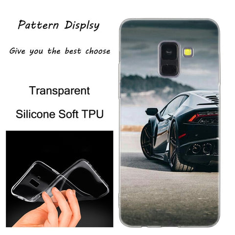 Cool sports car Silicone Case For Samsung Galaxy A50 A30 A10 A40 A6 A8 Plus A20 E A5 A7 2018 2017 2016 Note 9 8 Fashion Cover