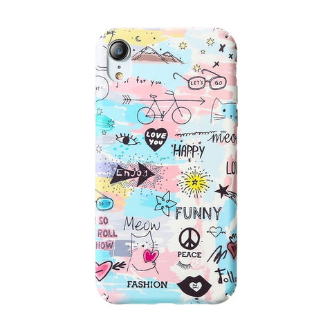 KISSCASE Fashion Painting Phone Case For iPhone XR 7 8 Plus X XS Max Hard Plastic Cases Fundas For iPhone X 6 6S 7 8 Plus Covers
