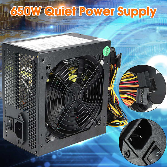 600W PC PSU Power Supply Black Gaming Quiet 120mm Fan 20/24pin 12V ATX New computer Power Supply For BTC