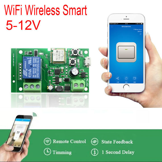 dc 5V-12V Sonoff WiFi Wireless Smart Switch Relay Module For Smart Home Mobile phone APP Apple Android control