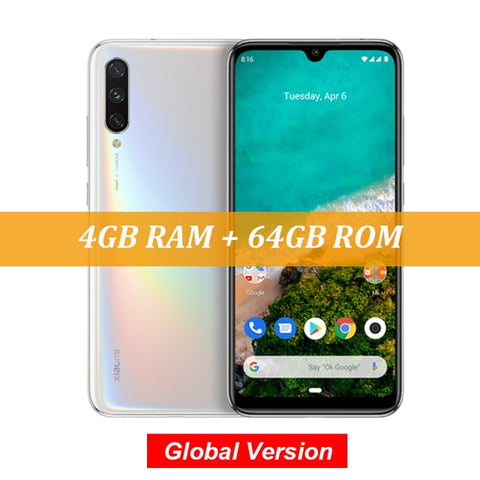 In Stock Global Version Xiaomi Mi A3 MiA3 4GB 64GB Smartphone 48MP Triple Cameras Snapdragon 665 32MP Front Camera 6.088"AMOLED