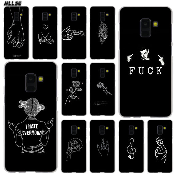 MLLSE Abstract Line Face art dark Fashion Case Cover for Samsung Galaxy A6 A8 Plus A9 A7 2018 A5 2016 2017 A6S A9Star Note9 8 5