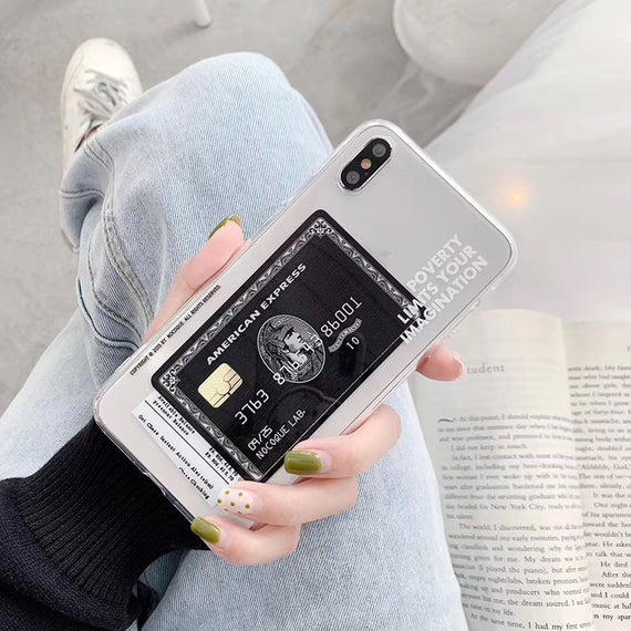 Hot American Express Card Transparent Soft silicon cover case for iphone 6 S 7 8plus 7plus plus 8 X XR XS Max 11 Pro phone coque