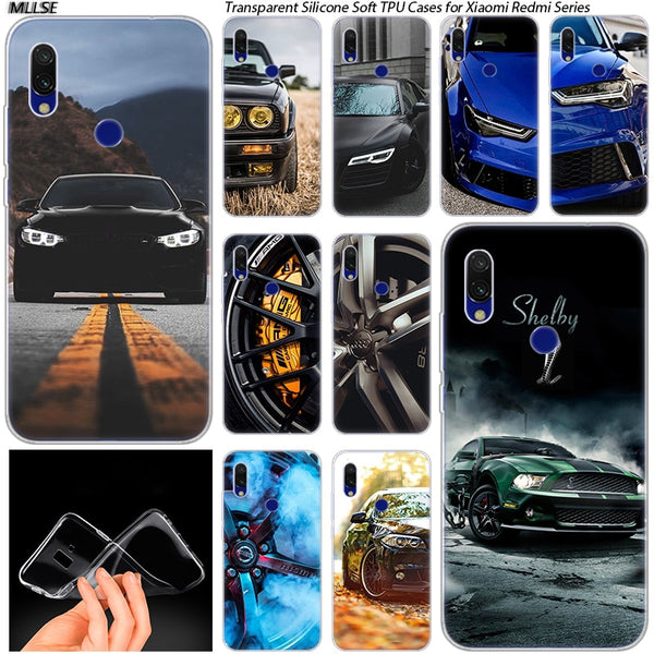 Hot Cool sports car Soft Silicone Case for Xiaomi Redmi K20 7 7A 5 5Plus 6 6A S2 Note 8 7 6 5 Pro Fashion Cover