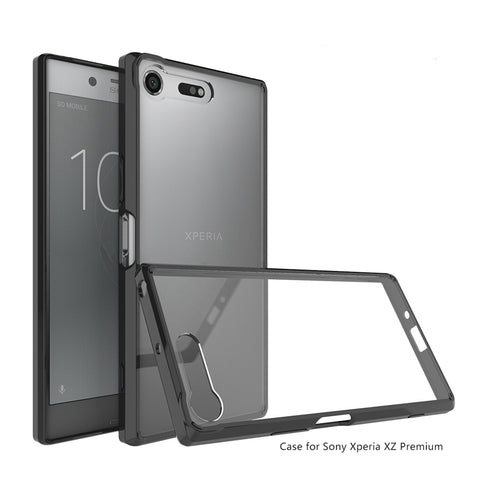 Hot Hybrid Shockproof Cover Air Cushion Frame Case With Acrylic Crystal Clear Back Shell For Sony Xperia XZ Premium Fundas Coque