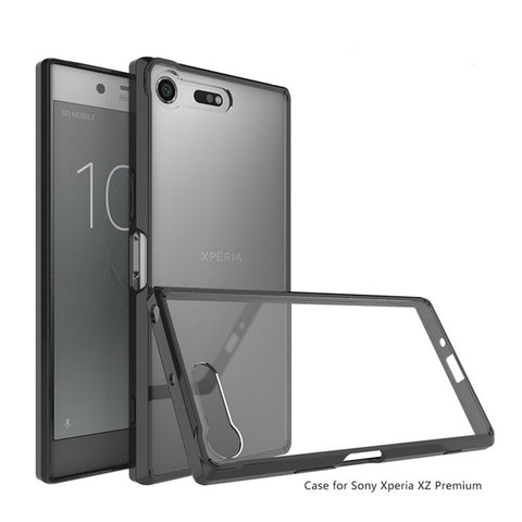 Hot Hybrid Shockproof Cover Air Cushion Frame Case With Acrylic Crystal Clear Back Shell For Sony Xperia XZ Premium Fundas Coque