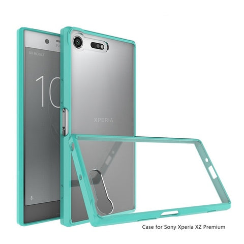 Hot Hybrid Shockproof Cover Air Cushion Frame Case With Acrylic Crystal Clear Back Shell For Sony Xperia XZ Premium Fundas Coque
