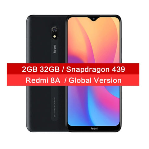 Global Version Xiaomi Redmi 8A 8 A 2GB 32GB 6.22" Snapdargon 439 Octa core Mobile Phone 5000mAh 12MP Camera Smartphone