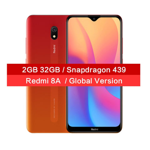 Global Version Xiaomi Redmi 8A 8 A 2GB 32GB 6.22" Snapdargon 439 Octa core Mobile Phone 5000mAh 12MP Camera Smartphone