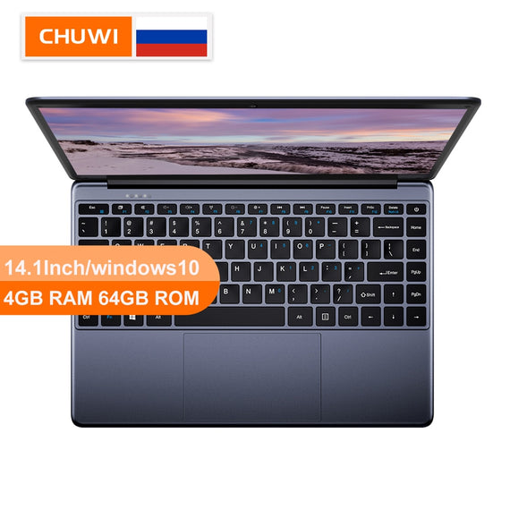 CHUWI HeroBook 14.1 Inch  Windows 10 Laptop Intel E8000 Quad Core Borderless keyboard 4GB RAM 64GB ROM Laptop