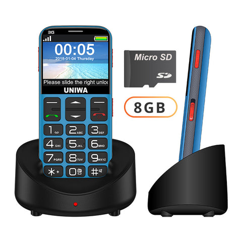 UNIWA V808G Strong Torch Push-Button Loud Cellphone Big SOS 3G English Russian Keyboard 10 Days Standby 3G WCDMA Senior Mobile
