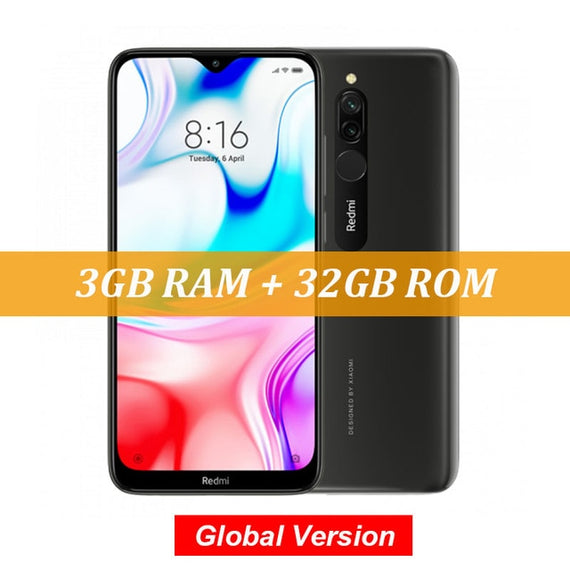 Global Version Xiaomi Redmi 8 3GB 32GB Snapdragon 439 Octa Core 12MP Dual Camera Mobile Phone 5000mAh Large Battery OTA