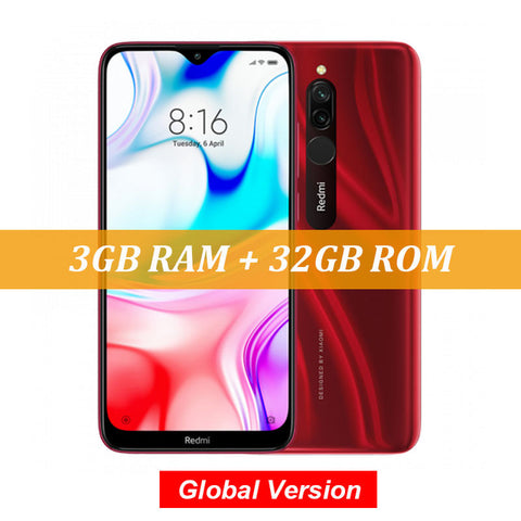Global Version Xiaomi Redmi 8 3GB 32GB Snapdragon 439 Octa Core 12MP Dual Camera Mobile Phone 5000mAh Large Battery OTA