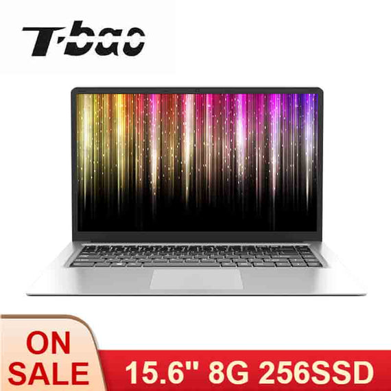 T-bao X8S 15.6inch Ultra-thin Laptop 1080P IPS Celeron J3455 8G Memory 256G SSD Portable Computer for Office and Game