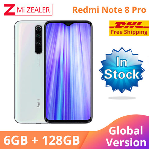 In Stock!!! Global Versin Xiaomi Redmi Note 8 Pro 6GB RAM 128GB ROM MTK Helio G90T 6.53" Moible Phone 64MP Camera Cellphone