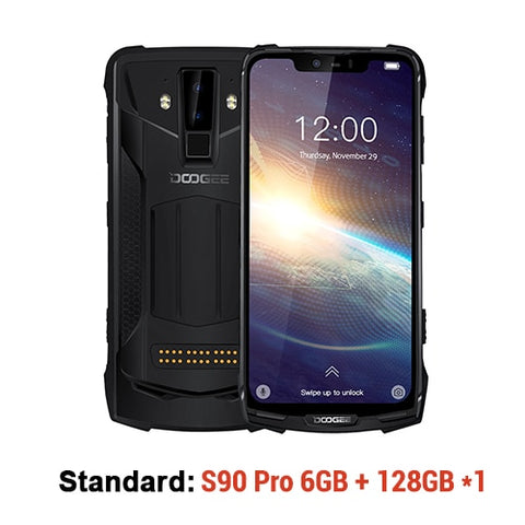IP68 DOOGEE S90 Pro Modular Rugged Mobile Phone 6.18inch Display 12V2A 5050mAh Helio P70 Octa Core 6GB 128GB 16MP+8MP Android 9