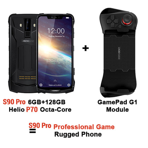 IP68 DOOGEE S90 Pro Modular Rugged Mobile Phone 6.18inch Display 12V2A 5050mAh Helio P70 Octa Core 6GB 128GB 16MP+8MP Android 9