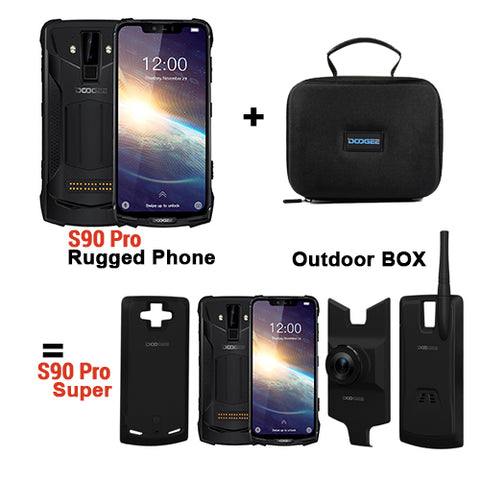 IP68 DOOGEE S90 Pro Modular Rugged Mobile Phone 6.18inch Display 12V2A 5050mAh Helio P70 Octa Core 6GB 128GB 16MP+8MP Android 9