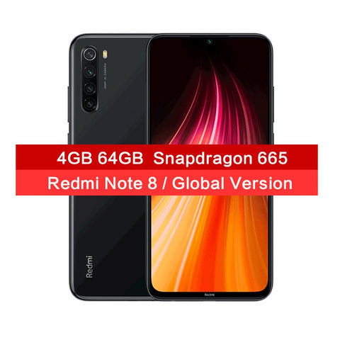 Global Version Xiaomi Redmi Note 8 48MP Quad Cameras Smartphone 4GB 64GB Snapdragon 665 Octa Core 6.3" FHD Screen Mobile Phone