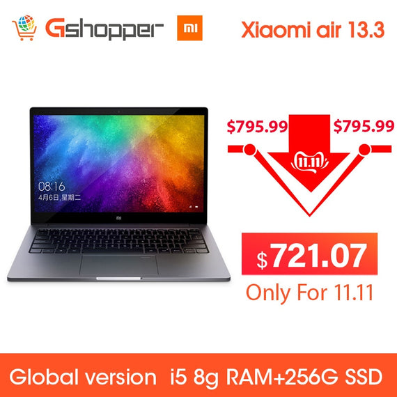 Global Version Original Xiaomi Mi Notebook 13.3 Inch Air Laptop 8G ram 256G ssd Quad-Core Intel i5 8250U GeForce MX150 DDR4