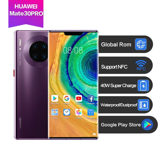 Huawei Mate 30 pro 6.53" Global Rom OLED 3x zoom Support Google NFC Waterproof 40WSuper Charge Face+Fingerprint 4500mAh 7cameras