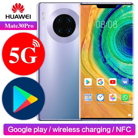 Huawei Mate 30 pro 5G Version Google Play Support NFC Global ROM Unlock 8GB 256GB Mate30pro 40MP 6.53 inch Kirin 990 Mobilephone