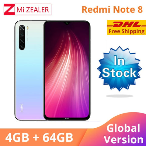 Global Version Xiaomi Redmi Note 8 4GB RAM 64GB ROM Octa Core Smartphone Snapdragon 665 48MP 6.3" Screen Fast Charger Cellphone