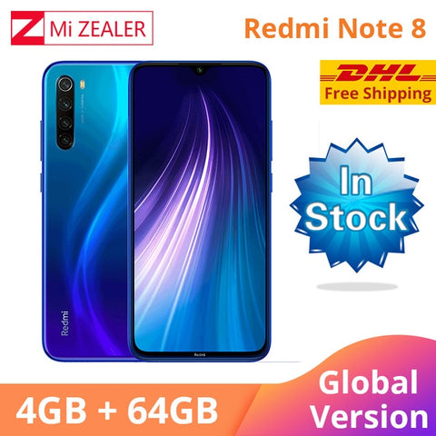 Global Version Xiaomi Redmi Note 8 4GB RAM 64GB ROM Octa Core Smartphone Snapdragon 665 48MP 6.3" Screen Fast Charger Cellphone
