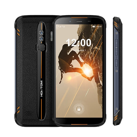 Global version HOMTOM HT80 IP68 Waterproof Smartphone Android 10.0 5.5inch MT6737 Quad Core NFC Wireless charge SOS Mobile phone