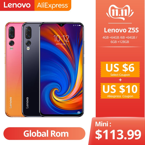 Global ROM Lenovo Z5s Snapdragon 710 Octa Core 6GB 64GB SmartPhone Face ID 6.3 AI Triple Rear Camera  Android P Cellphone