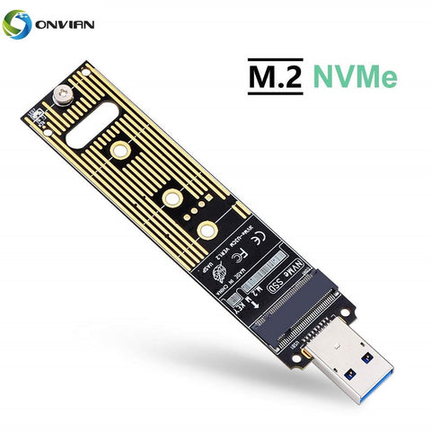 Onvian M.2 NVME USB 3.1 Adapter M-Key M.2 NGFF NVME to USB Card High Performance 10 Gbps USB 3.1 Gen 2 Bridge Chip SSD