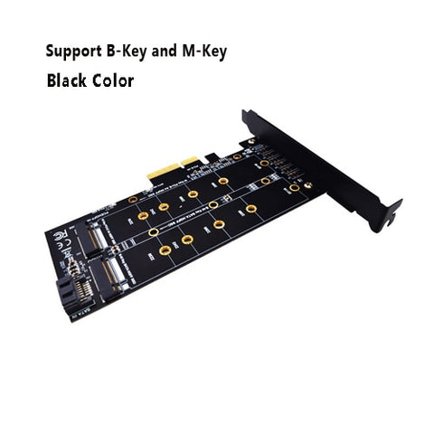 M.2 PCIe Adapter M2 NGFF SSD NVME M Key SATA-based B Key to PCI-e 3.0 X4 X8 X16 2230-2280 size M.2 ssd Controller Converter Card