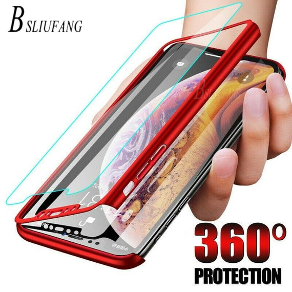 360 Degree Full Protective Phone Case For iPhone 7 8 6 6S Plus Ultra Thin Shockproof PC Cover For iPhone X XR XS Max With glass