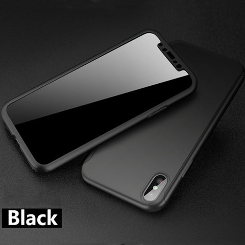 360 Degree Full Protective Phone Case For iPhone 7 8 6 6S Plus Ultra Thin Shockproof PC Cover For iPhone X XR XS Max With glass