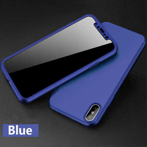 360 Degree Full Protective Phone Case For iPhone 7 8 6 6S Plus Ultra Thin Shockproof PC Cover For iPhone X XR XS Max With glass