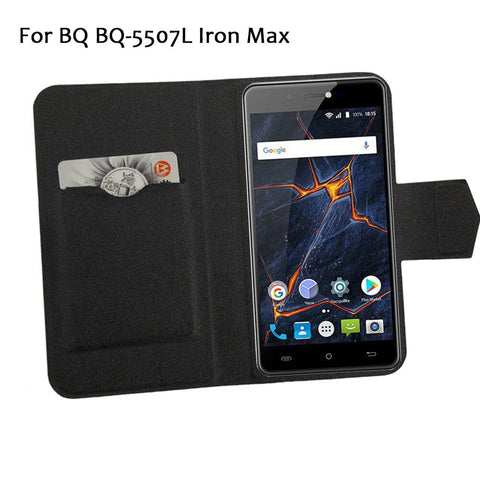 5 Colors Hot! BQ BQ-5507L Iron Max Case Phone Leather Cover,Factory Direct Protective Full Flip Stand Leather Phone Shell Cases