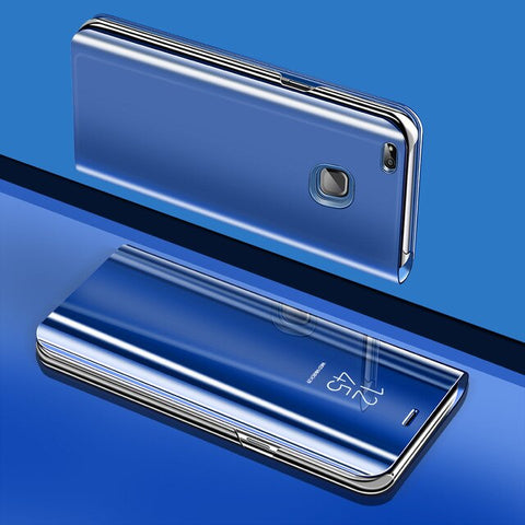 For Huawei P10 Lite Mirror Case Smart Clear View Standing Case PC Flip Cover For Huawei P8 P9 Plus 2017 Mate 9 10 Accessories