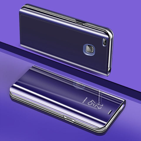 For Huawei P10 Lite Mirror Case Smart Clear View Standing Case PC Flip Cover For Huawei P8 P9 Plus 2017 Mate 9 10 Accessories