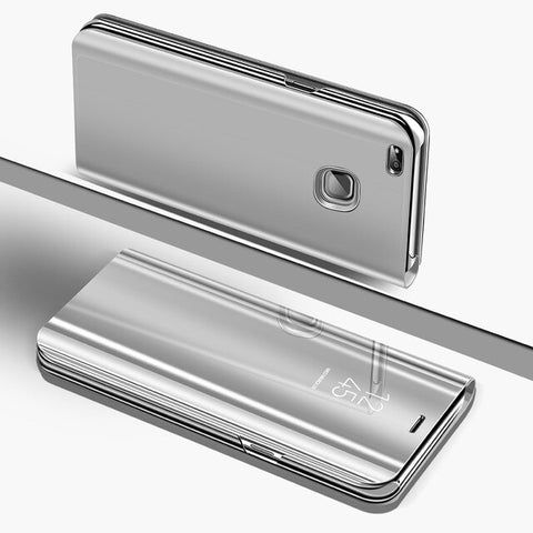For Huawei P10 Lite Mirror Case Smart Clear View Standing Case PC Flip Cover For Huawei P8 P9 Plus 2017 Mate 9 10 Accessories