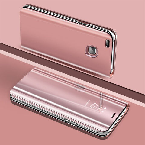For Huawei P10 Lite Mirror Case Smart Clear View Standing Case PC Flip Cover For Huawei P8 P9 Plus 2017 Mate 9 10 Accessories