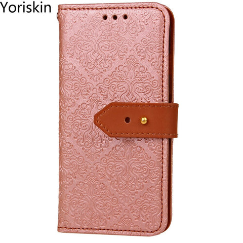 Card Pockets Slots Holder Flip Wallet Protective Accessories With Stand Feature For LG K8 (2017) Pink