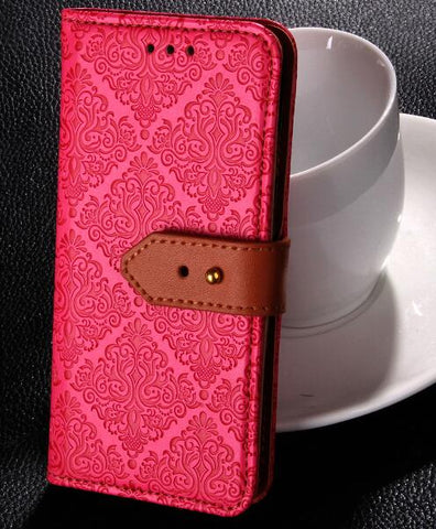 Card Pockets Slots Holder Flip Wallet Protective Accessories With Stand Feature For LG K8 (2017) Pink