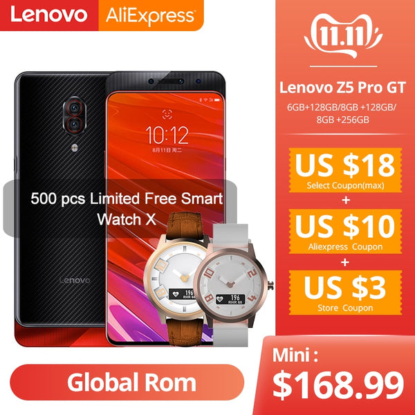 Original Global ROM Lenovo Z5 Pro GT Snapdragon 855 Smartphone 6GB 8GB RAM 256GB ROM 6.39'' In-Screen Fingerprint 24MP NFC